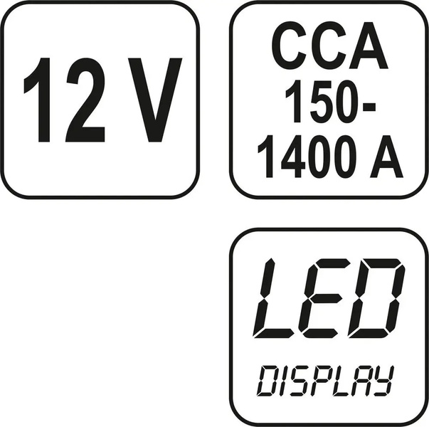 Тестер (навантажувальна вилка) акумуляторів цифровий 12V YATO YT-8311 45560 фото