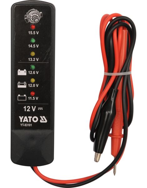 Тестер напруги аккумуляторів YATO YT-83101 до 12 В 50106 фото