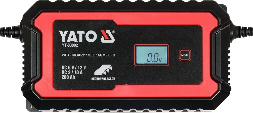 Зарядний пристрій з LCD дисплеєм YATO YT-83002 для акумуляторів 6V/12V 51252 фото